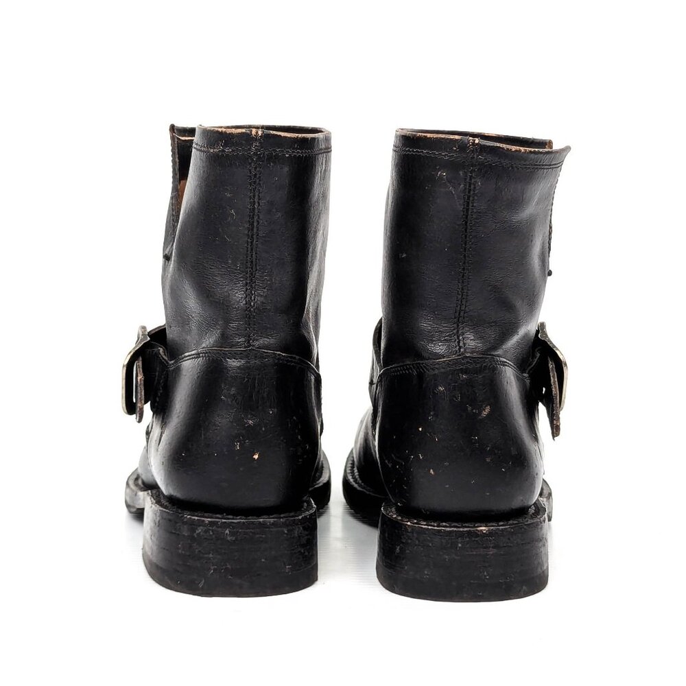 Frye Women Veronica Flex Black Leather Strap Moto Biker Ankle Boots sz 8.5 - Picture 3 of 7